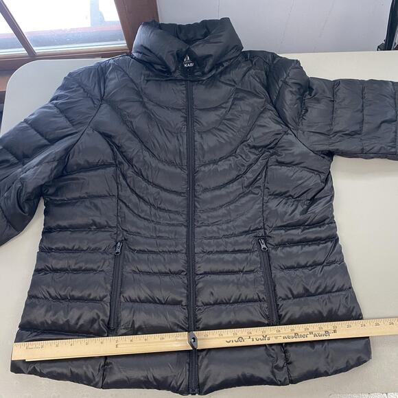 ANA Packable Premium Down Jacket Womens 1X Black Puffer Hide Away Hood Hooded - Picture 13 of 14